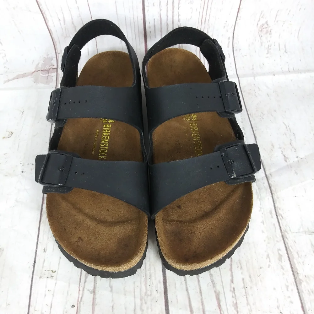 Birkenstock Milano Sandals Shoes Mens 44 Size 11 Brown Leather Slingback 3 Strap - Picture 4 of 13